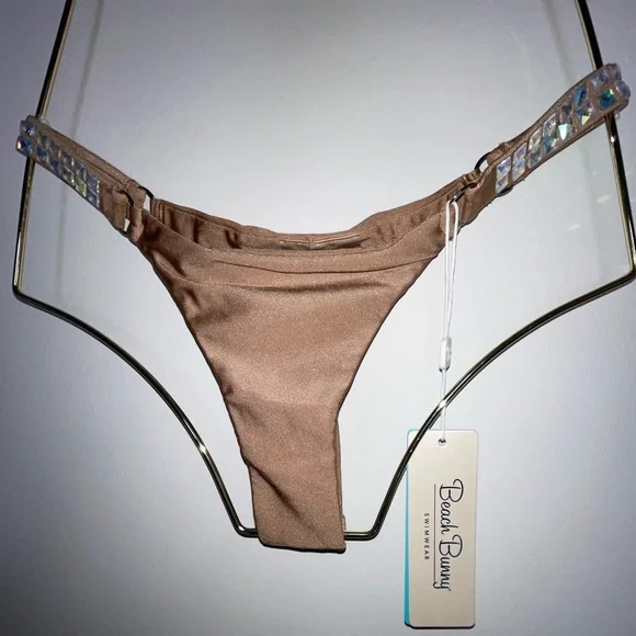 Beach Bunny Swimwear - Bikini Bottom & Square Rhinestones - New with tag - Large